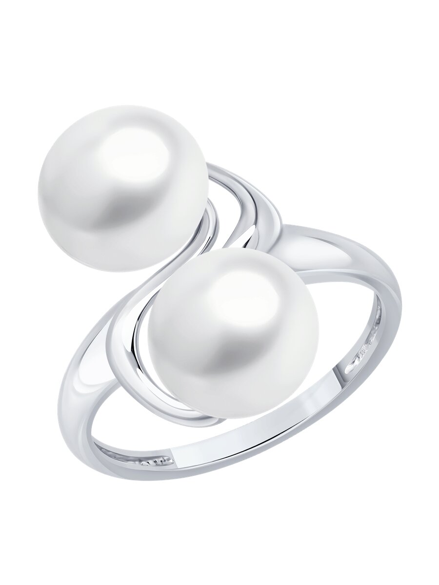Кольцо из серебра с жемчугом из серебро