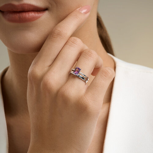 Кольцо из серебра с аметистом из серебро — вид 4