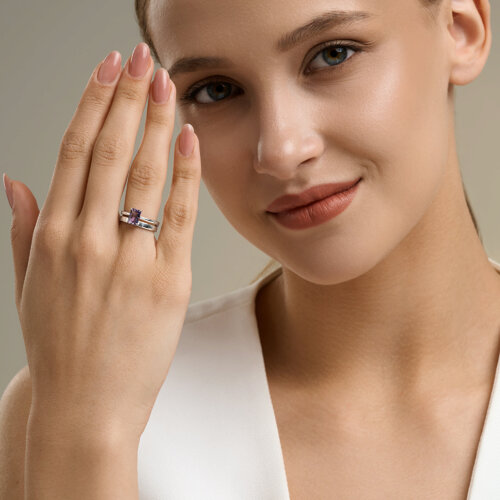 Кольцо из серебра с аметистом из серебро — вид 5