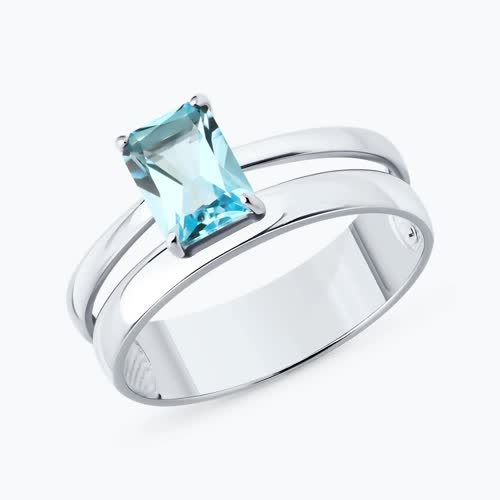 Кольцо из серебра с топазом - видео на модели