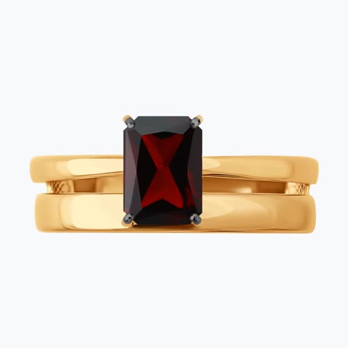 Кольцо из серебра с гранатом из серебро — вид 3