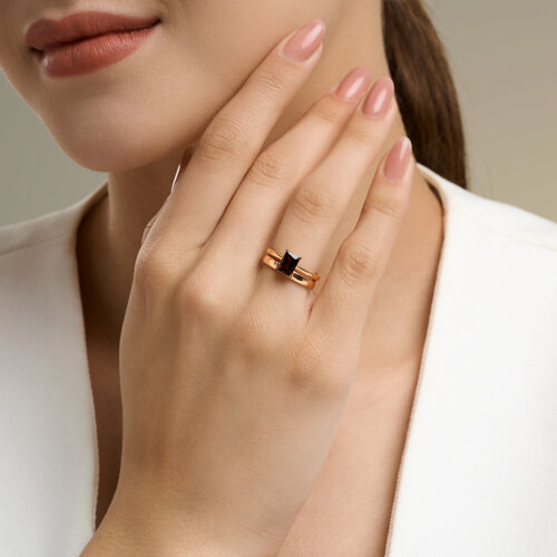 Кольцо из серебра с гранатом из серебро — вид 4