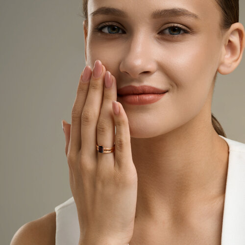 Кольцо из серебра с гранатом из серебро — вид 5