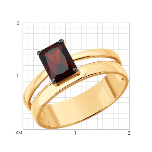 Кольцо из серебра с гранатом из серебро — вид 6