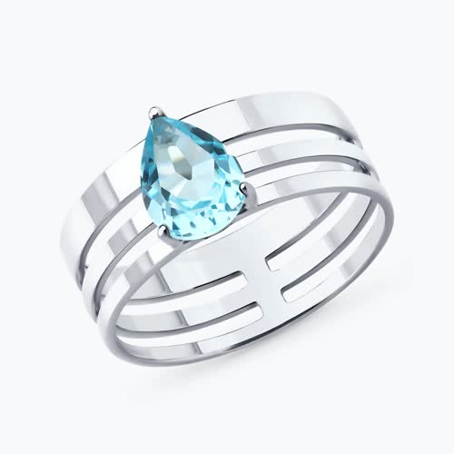 Кольцо из серебра с топазом - видео на модели