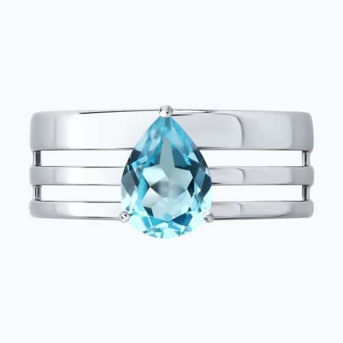 Кольцо из серебра с топазом из серебро — вид 2