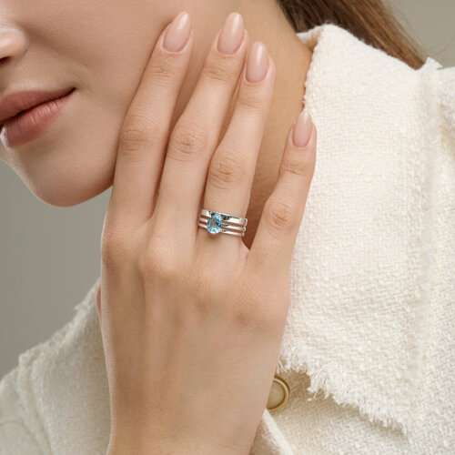 Кольцо из серебра с топазом из серебро — вид 4