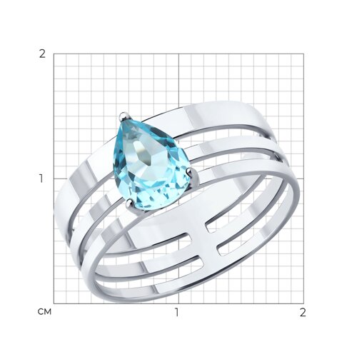 Кольцо из серебра с топазом из серебро — вид 6