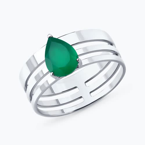 Кольцо из серебра с агатом - видео на модели