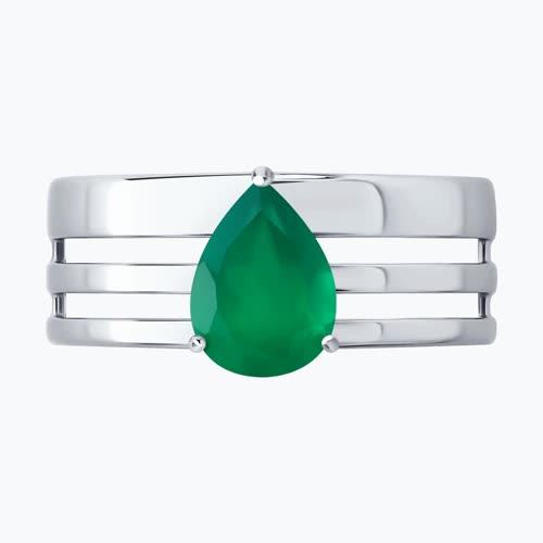 Кольцо из серебра с агатом из серебро — вид 2