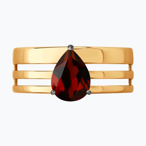 Кольцо из золочёного серебра с гранатом из серебро — вид 2