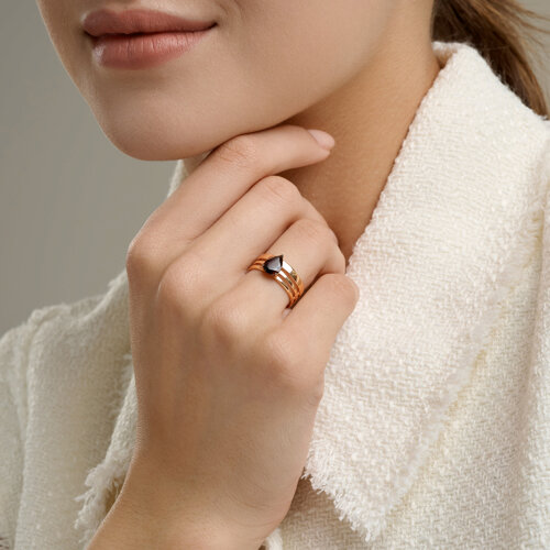 Кольцо из золочёного серебра с гранатом из серебро — вид 4