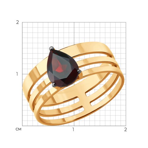 Кольцо из золочёного серебра с гранатом из серебро — вид 6
