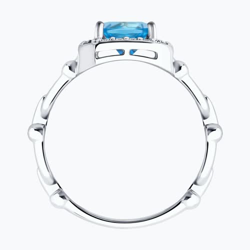 Кольцо из серебра с топазом и фианитами из серебро — вид 3