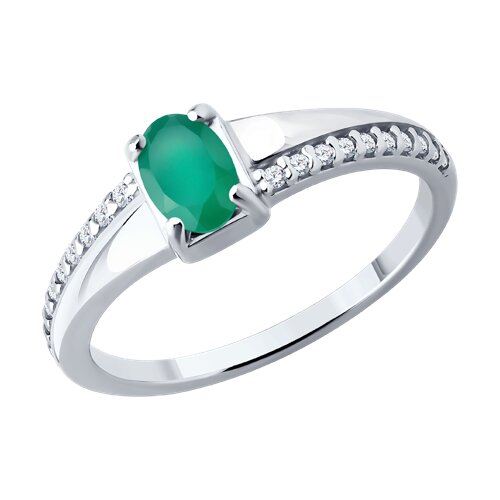 Кольцо из  серебра с агатом и фианитами - видео на модели