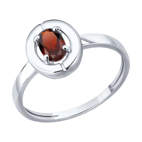 Кольцо из серебра с гранатом - видео на модели