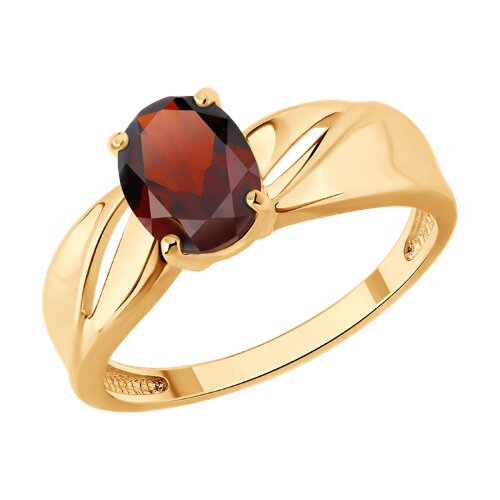 Кольцо из золочёного серебра с гранатом - видео на модели