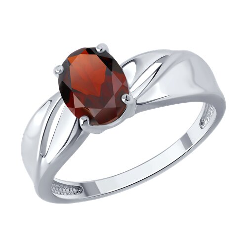 Кольцо из серебра с гранатом - видео на модели