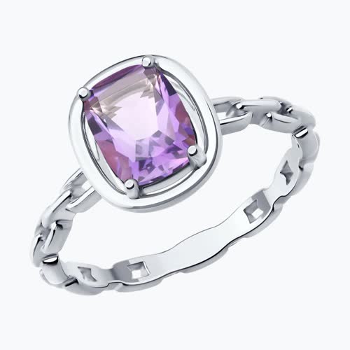 Кольцо из серебра с аметистом - видео на модели