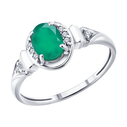 Кольцо из серебра с агатом и фианитами - видео на модели