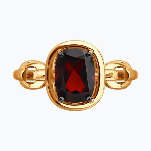 Кольцо из золочёного серебра с гранатом из серебро — вид 2