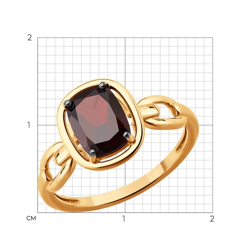 Кольцо из золочёного серебра с гранатом из серебро — вид 3