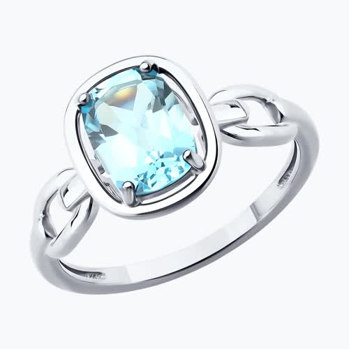 Кольцо из серебра с топазом - видео на модели