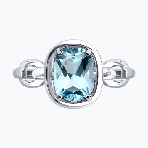 Кольцо из серебра с топазом из серебро — вид 2