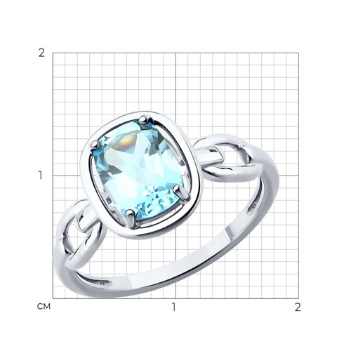 Кольцо из серебра с топазом из серебро — вид 3