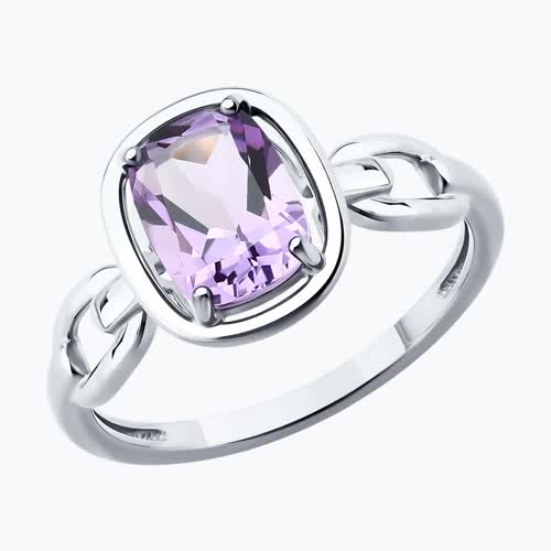 Кольцо из серебра с аметистом - видео на модели