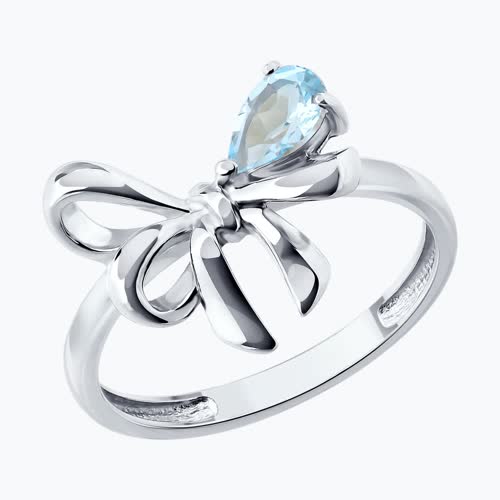 Кольцо из серебра с топазом - видео на модели