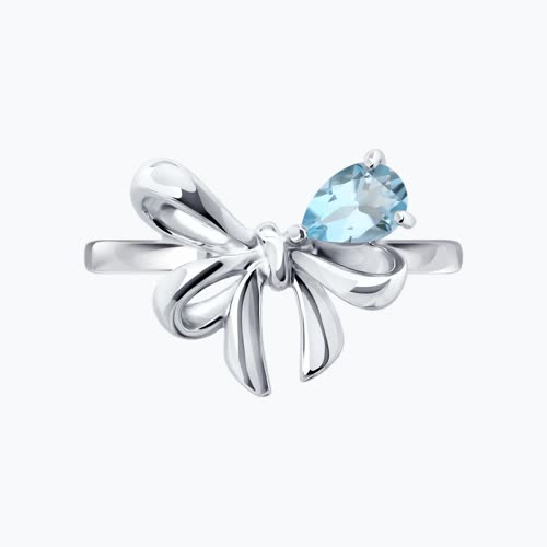 Кольцо из серебра с топазом из серебро — вид 2