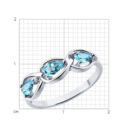 Кольцо из серебра с топазами из серебро — вид 3