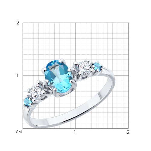 Кольцо из серебра с топазами и фианитами из серебро — вид 2