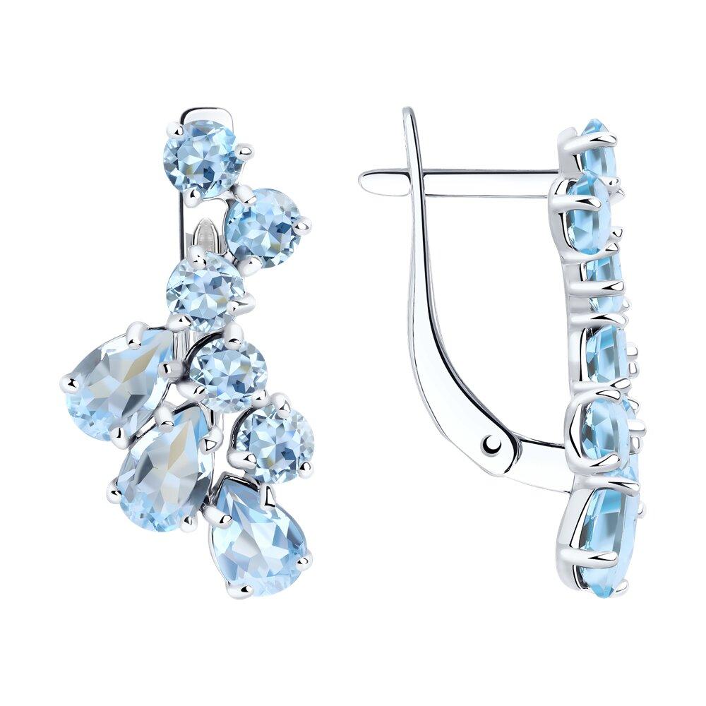 Серьги из серебра с топазами - видео на модели