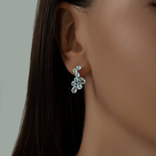 Серьги из серебра с топазами из серебро — вид 2