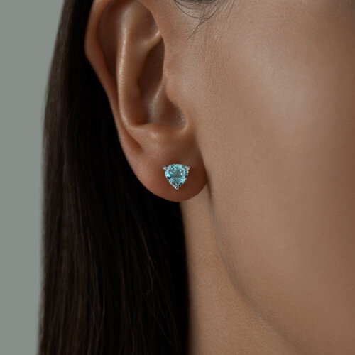 Серьги-пусеты из серебра с топазами из серебро — вид 3