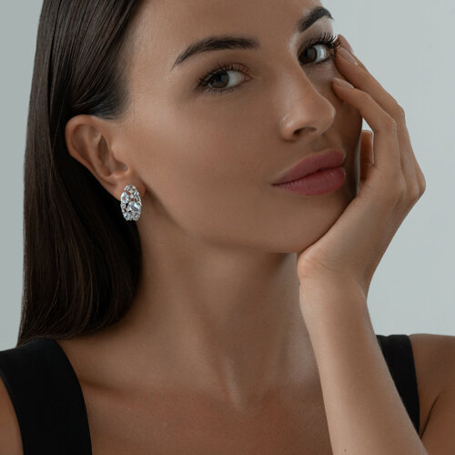 Серьги из серебра с топазами и фианитами из серебро — вид 3