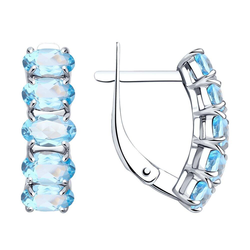 Серьги из серебра с топазами - видео