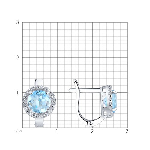 Серьги из серебра с топазами и фианитами из серебро — вид 4