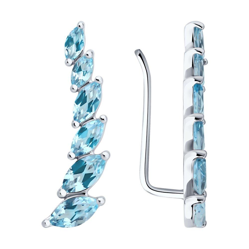 Серьги из серебра с топазами - видео на модели