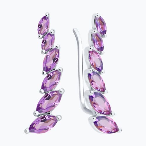 Серьги из серебра с аметистами из серебро — вид 2