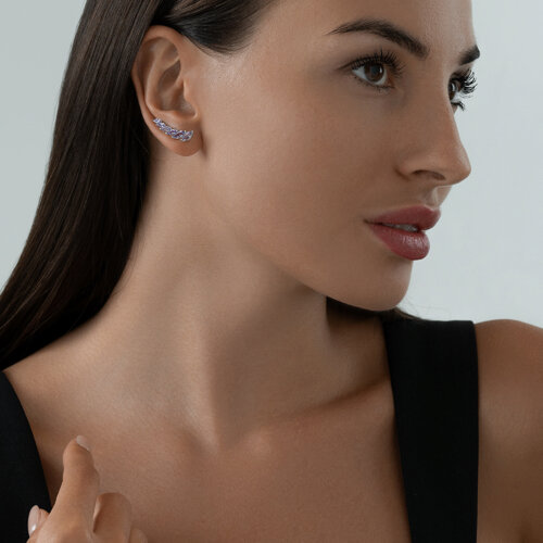 Серьги из серебра с аметистами из серебро — вид 5