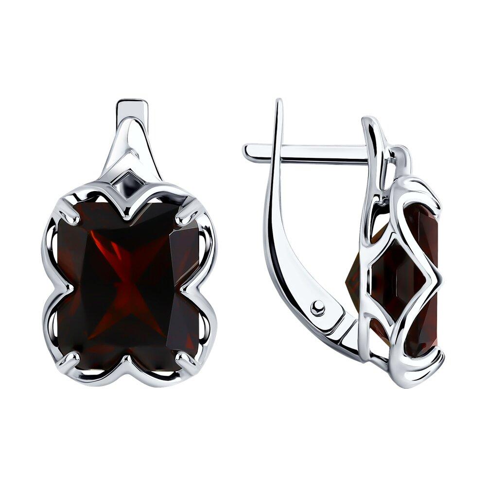 Серьги из серебра с красными ситаллами - видео на модели