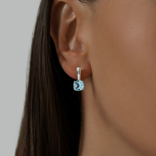 Серьги из серебра с голубыми топазами из серебро — вид 5