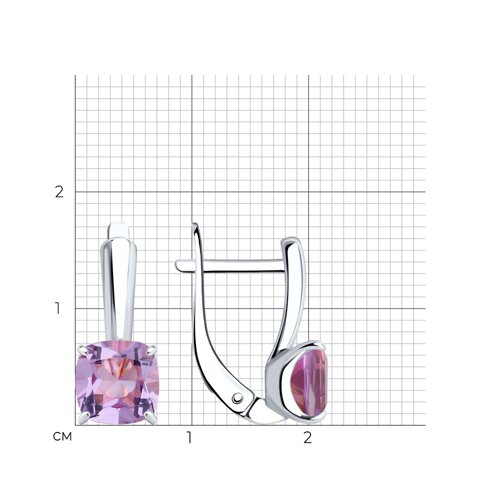 Серьги из серебра с аметистами из серебро — вид 6