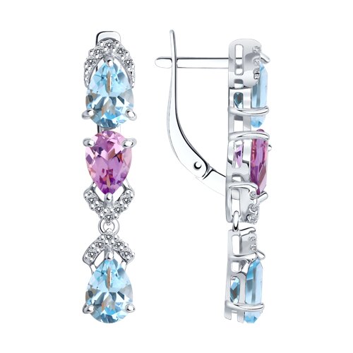 Серьги из серебра с миксом камней - видео