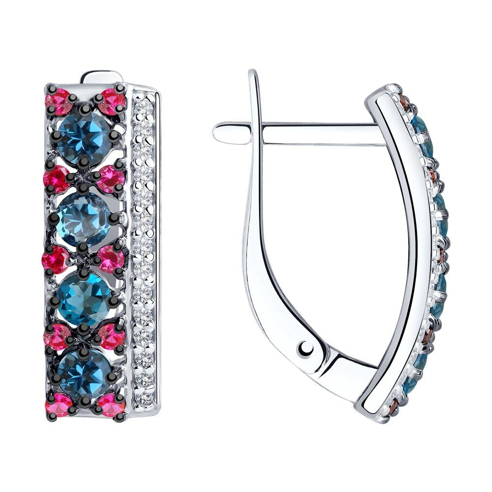 Серьги из серебра с миксом камней - видео на модели