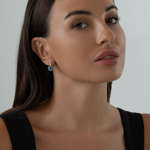 Серьги из серебра с агатами и фианитами из серебро — вид 3