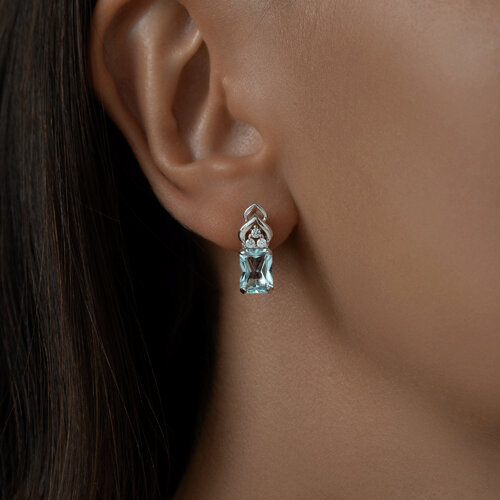 Серьги из серебра с топазами и фианитами из серебро — вид 2